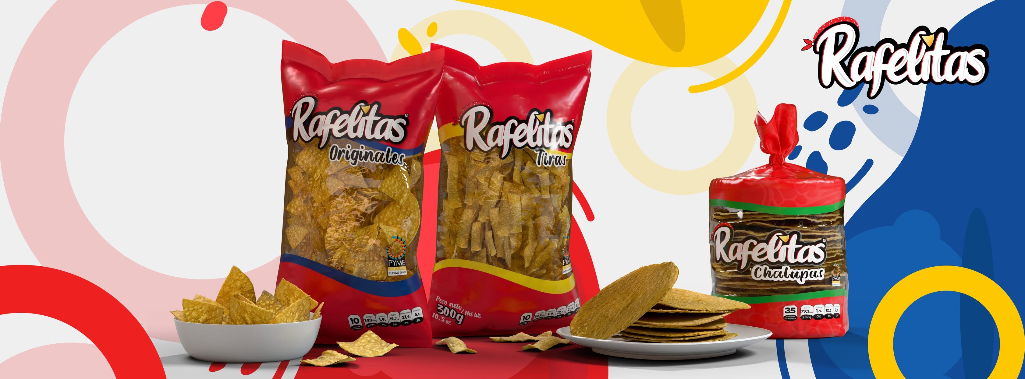 Línea de productos Rafelitas: Originales, Tiras y Chalupas